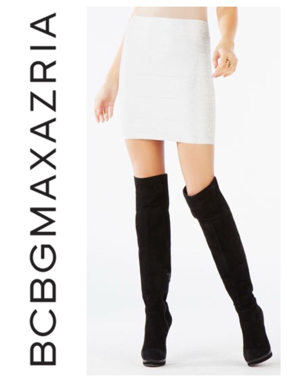 BCBGMaxAzria Josie Foil Print Skirt